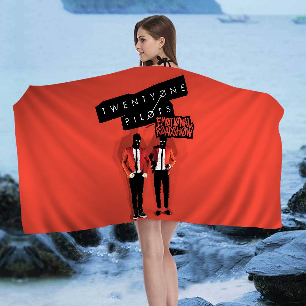 Popular T-Twenty One Pilot Band Big Microfiber Beach Towels Quick Dry Towel Sand Beach Towels Pool Towel for Travel Yoga