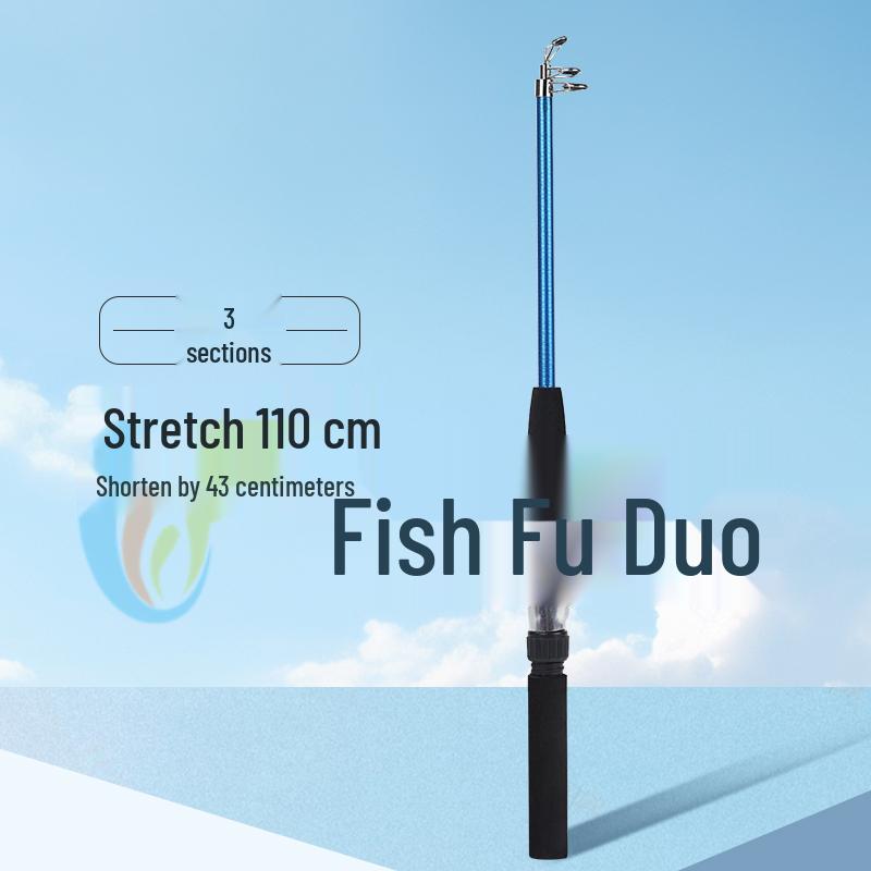Kids' Retractable Mini Fishing Rod with Reel – Glass Fiber Ice Rod for Crabs & Lobsters