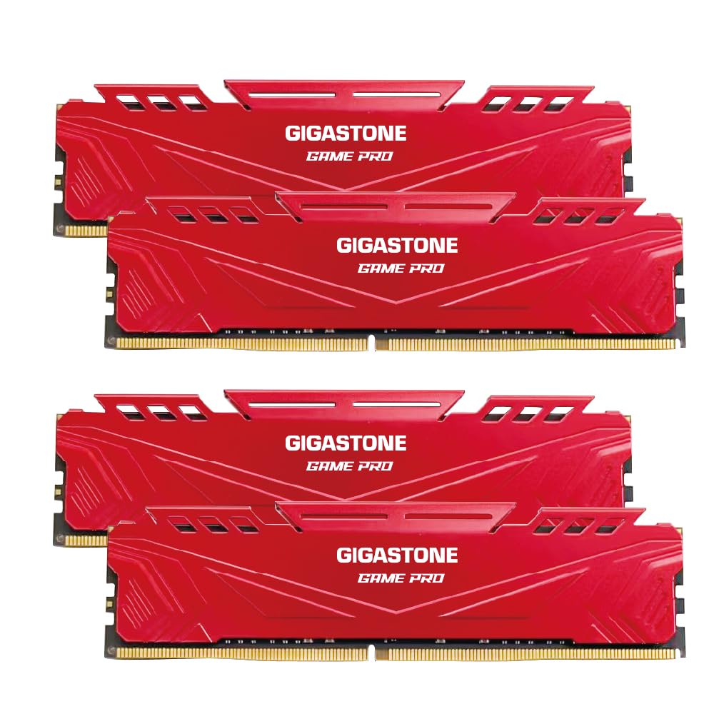 

GIGASTONE Game PRO 8GBx4 DDR4 3600MHz CL Intel XMP AMD Ryzen UDIMM 288 Pin Unbuffered Gaming Desktop High Performance Memory Module Red [Memory DDR4]
