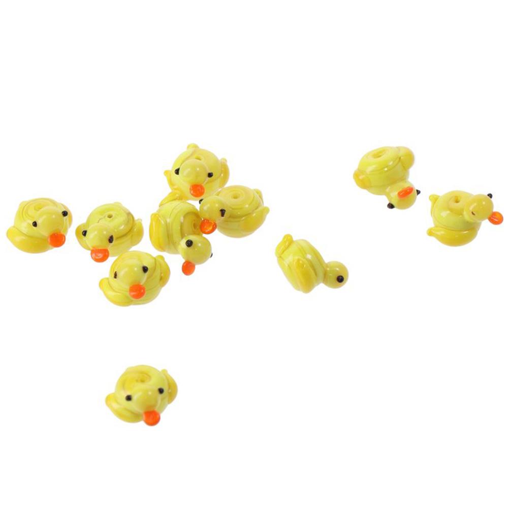Glass Loose Spacer Beads Duck Duck Bracelet Beads Cute Lampwork Glass Beads  For Jewelry Making