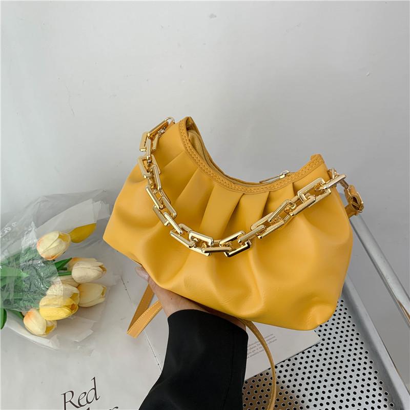 Fashion Trend Gold Chain Shoulder Crossbody Portable Dumpling Bag Versatile Women's Bag