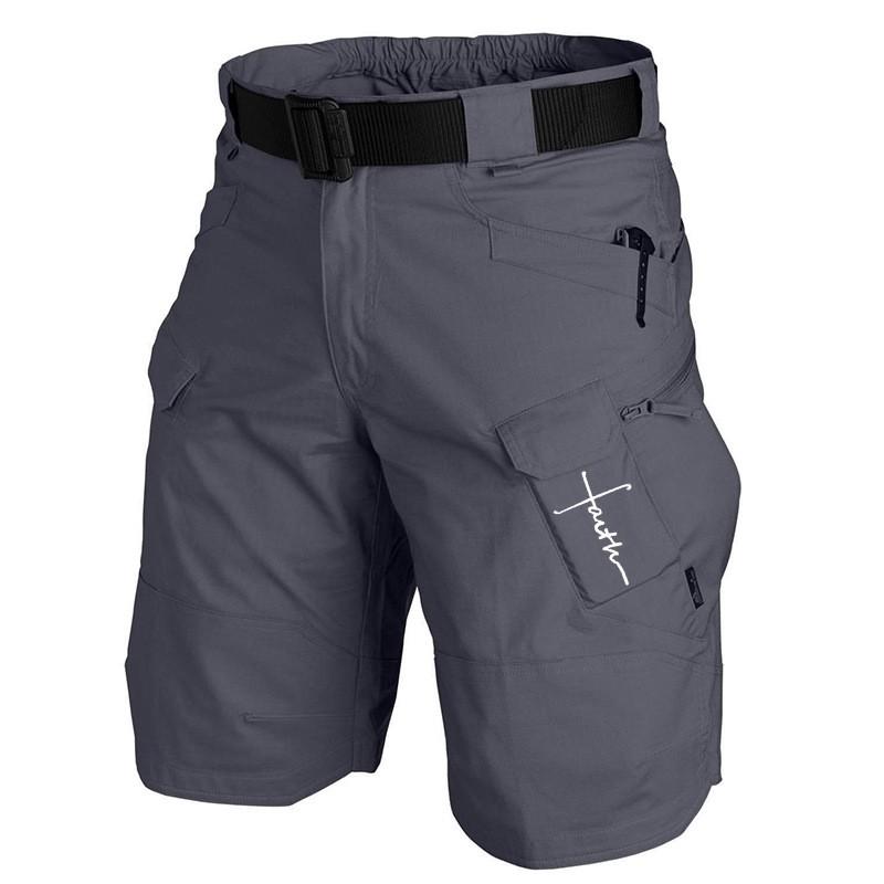 Mens Breathable Casual Cycling Shorts Outdoor Training Straight Waist Zipper Pockets