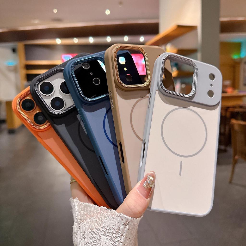 Magnetic Two-Tone Diamond Pattern Thin Ring Case for iPhone 17/16 PRO MAX