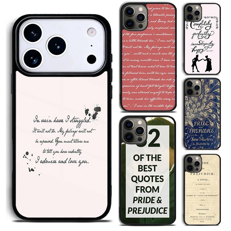 Pride And Prejudice Jane Austen soft Phone Case for iPhone 17 16 15 Pro Max Air 14 13 12 11 Plus Shockproof Capa Cover