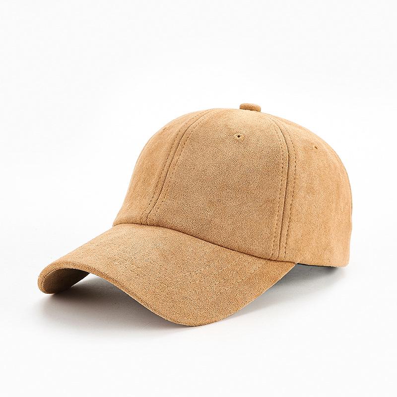 Unisex Suede Soft Top Baseball Cap – Versatile Solid Color Duckbill with Sunshade Curved Brim