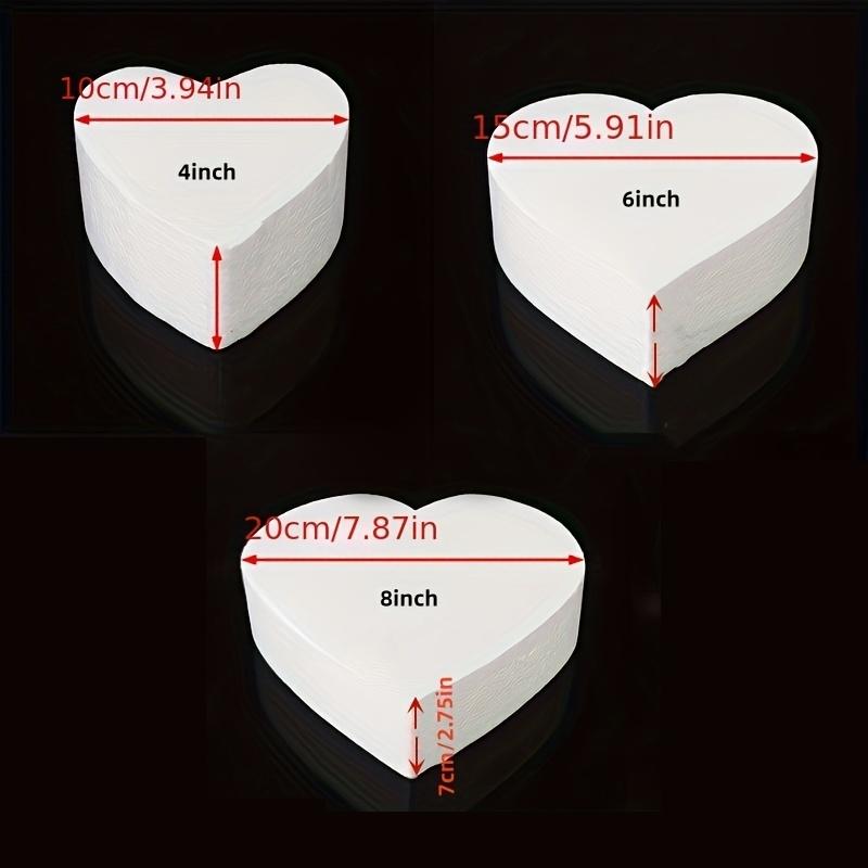 4/6/8 Inch Heart Shaped Polystyrene Foam Sugar Craft Dummy Party DIY Practice Model Cake Foam Mold Kitchen Accessories Decoratio