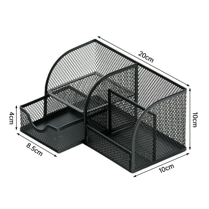 Creative Iron Large-capacity Pen Container Office Desktop Multifunctional Organizer Student Desktop Metal Storage Pen Container