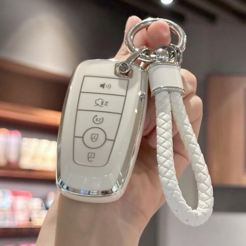 

Чехол для ключей из ТПУ с брелоком для Ford Explorer Fusion Escape Edge Expedition F150 F250 F350 F450 F550 Maverick Mustang белый