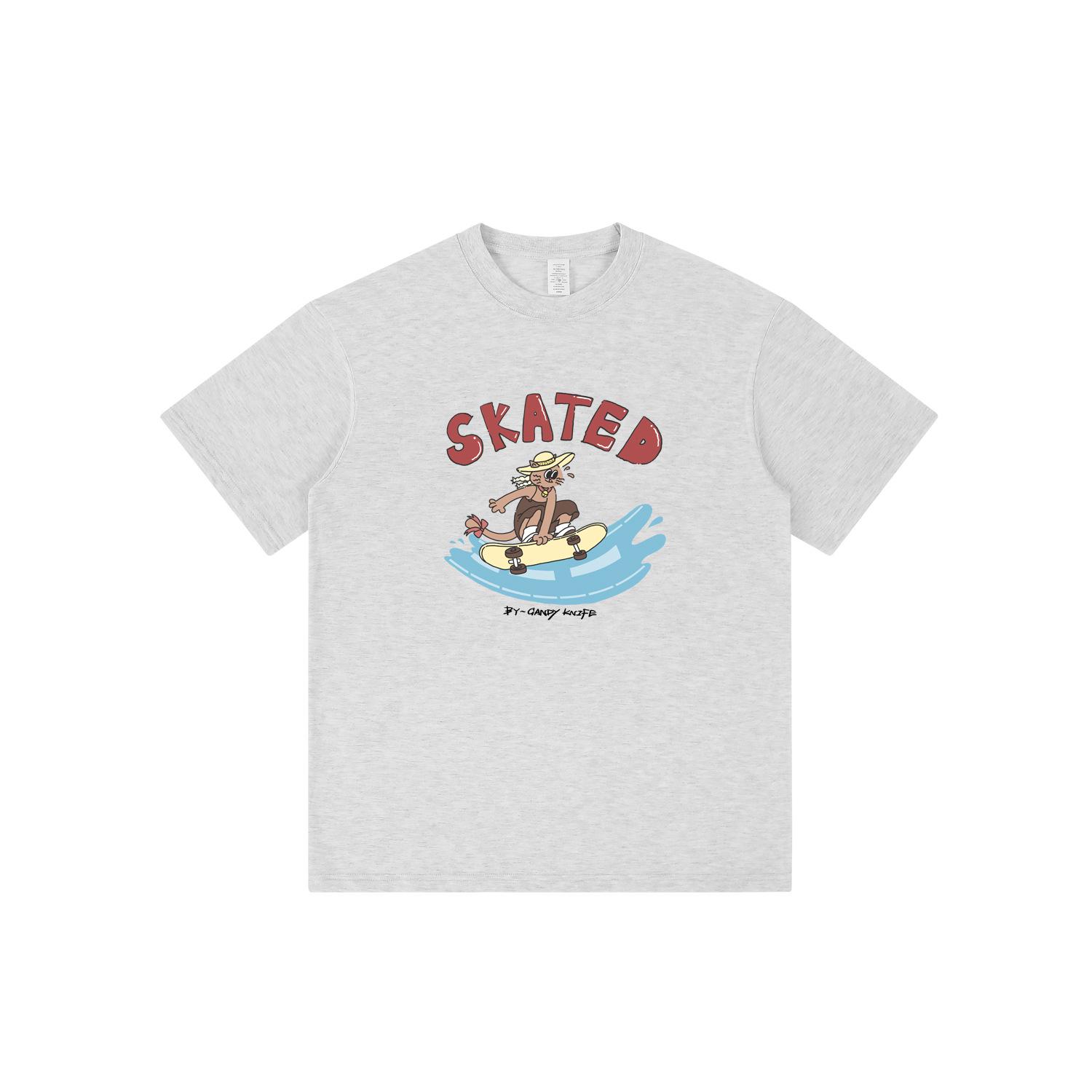 

Unisex Cotton Crew Neck Hawaiian Surf Print Short Sleeve T-Shirt 2XL