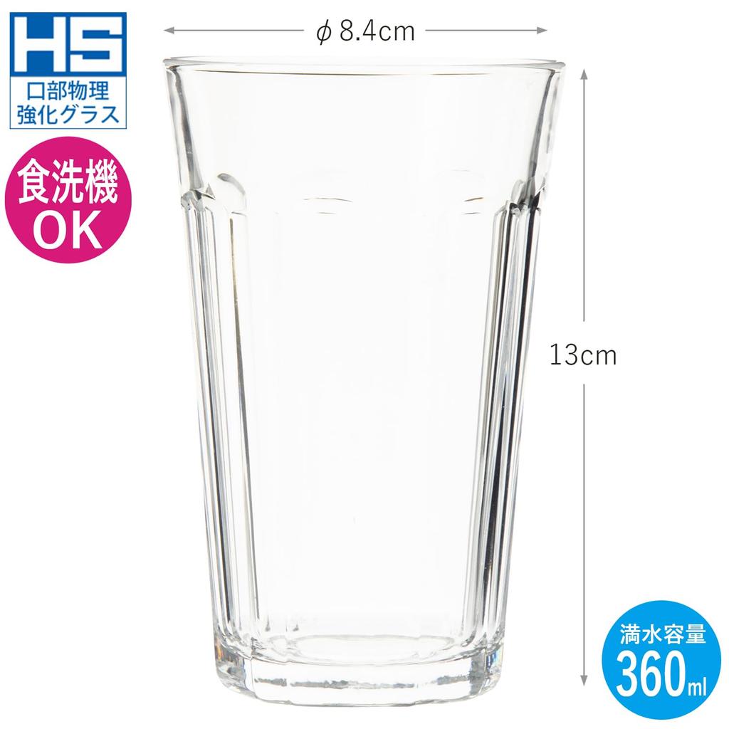 Toyo Sasaki Glass Pizzicato Tumbler 12 Set of Made In Dishwasher Glass Coffee Juice Commercial Glasses, Tumblers, 360ml, 6, Japan, Safe,