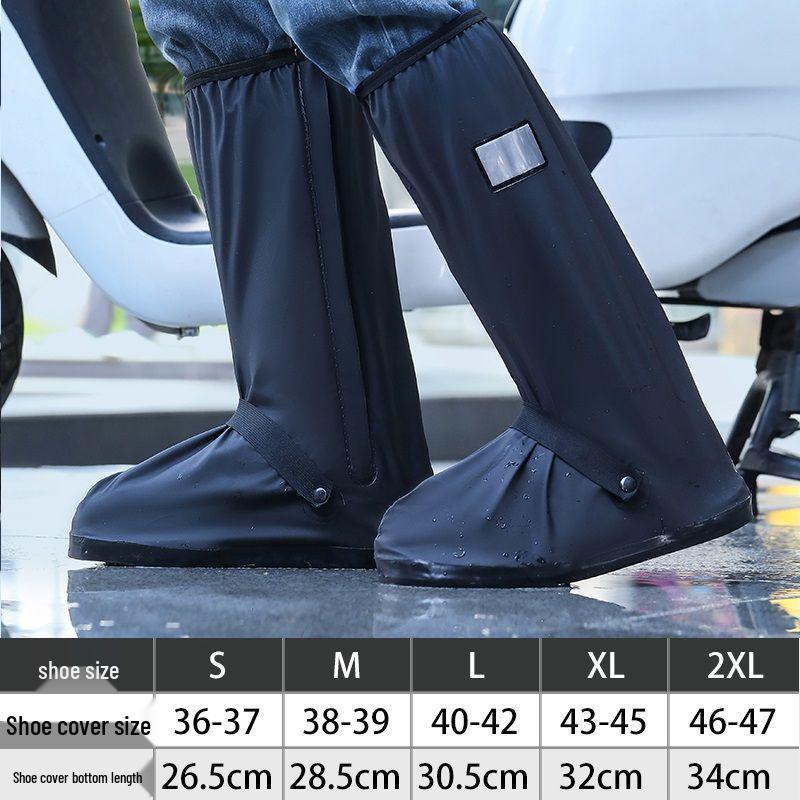 

Непромокаемые высокие бахилы для мужчин и женщин - Утолщенные, Нескользящие, Снегозащитные, Водонепроницаемые и Пескозащитные чехлы для обуви для езды на велосипеде на открытом воздухе. S [Size 36-37]