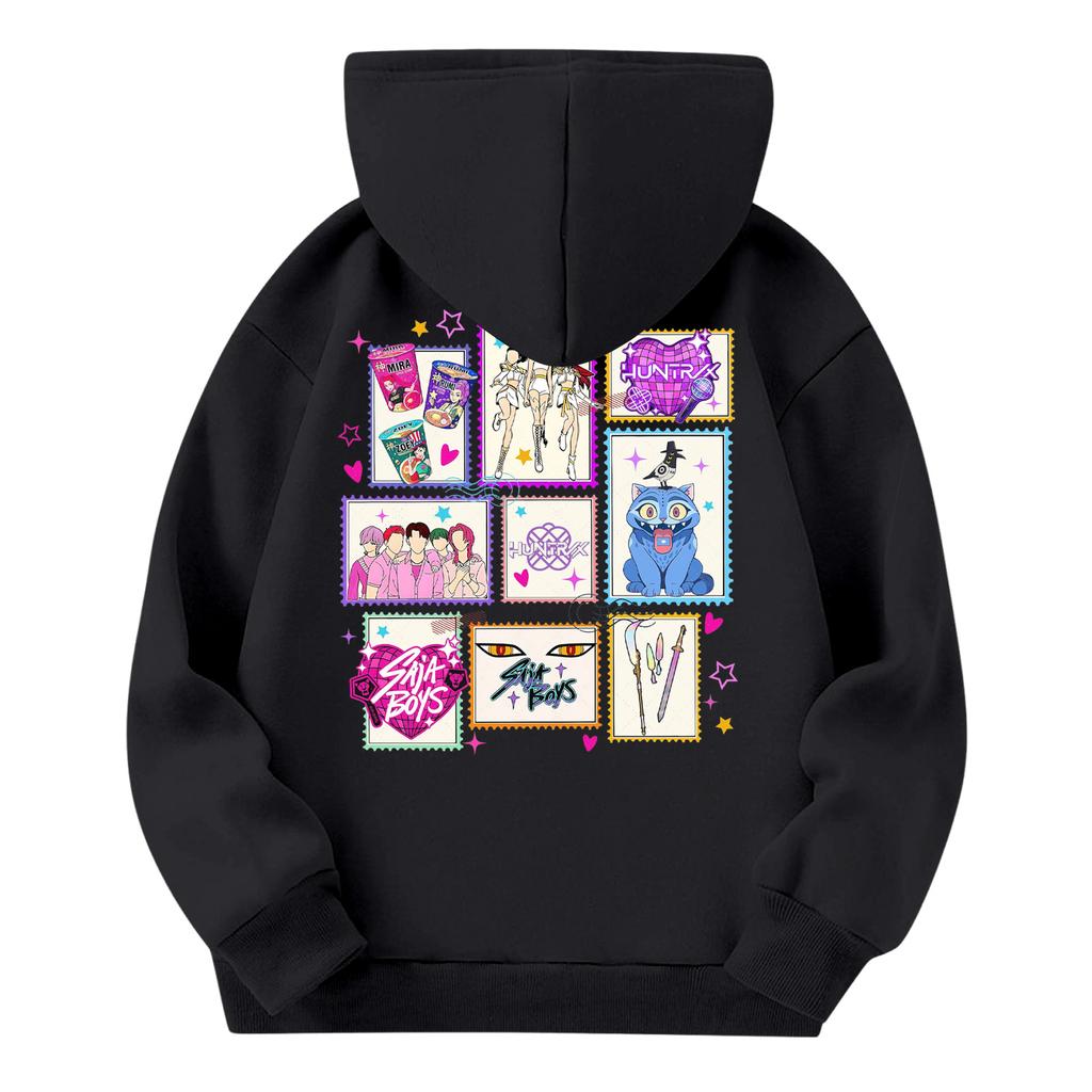 Child Fashion Lightweight Long Sleeve Pullover With Pockets  Print Hoodie