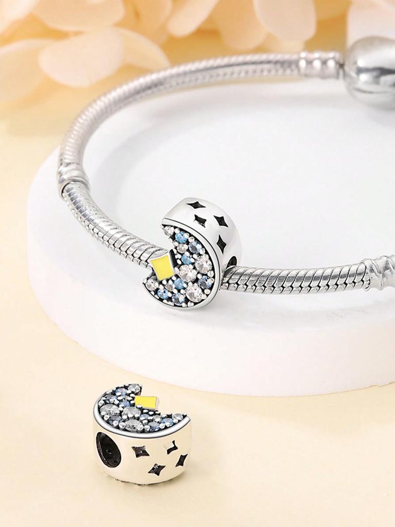 Gemstone Starry Sky Beadsclips And Spacers Charm Silve Plated Fit Charms Copper Originalbracelet For Jewelry Making Diy Charm