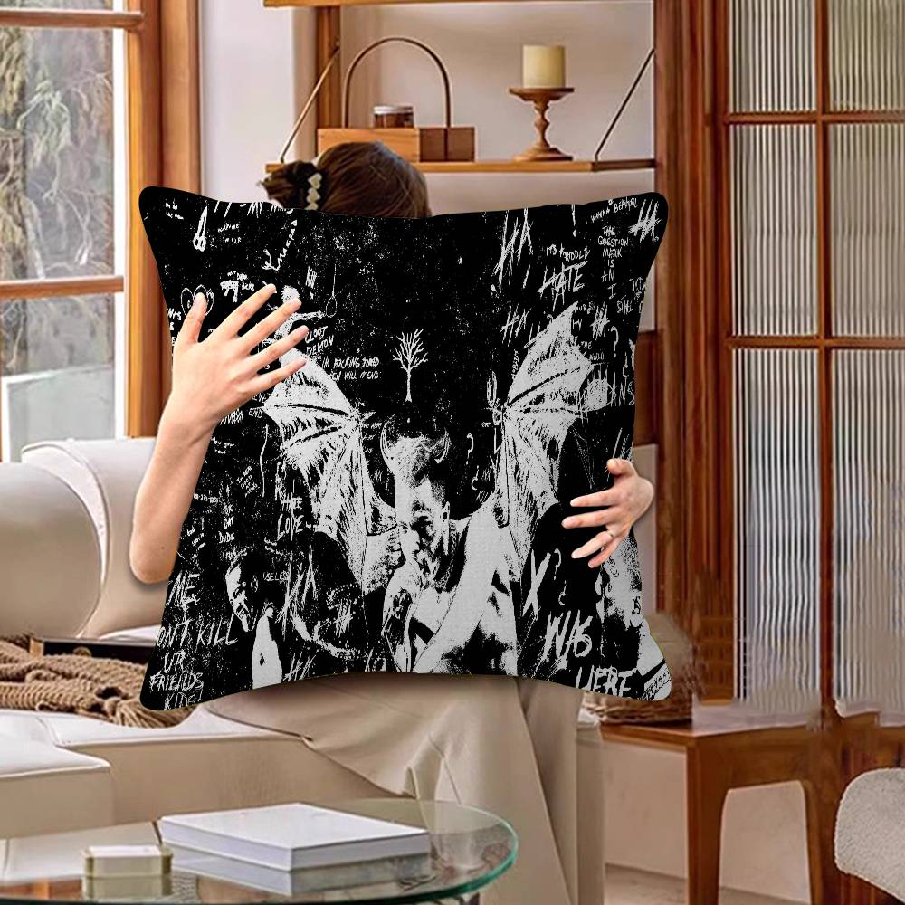 XXX-Tentacion Rock Rapper Pillow Covers Cartoon Sofa Decorative Home Double-sided Printing Short Plush Cute Cushion Cover