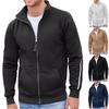 Men's Outdoor Casual Loose Stand-up Collar Zipper Long Sleeve Sweatshirt Versatile Men's Sports Color Block Cardigan
