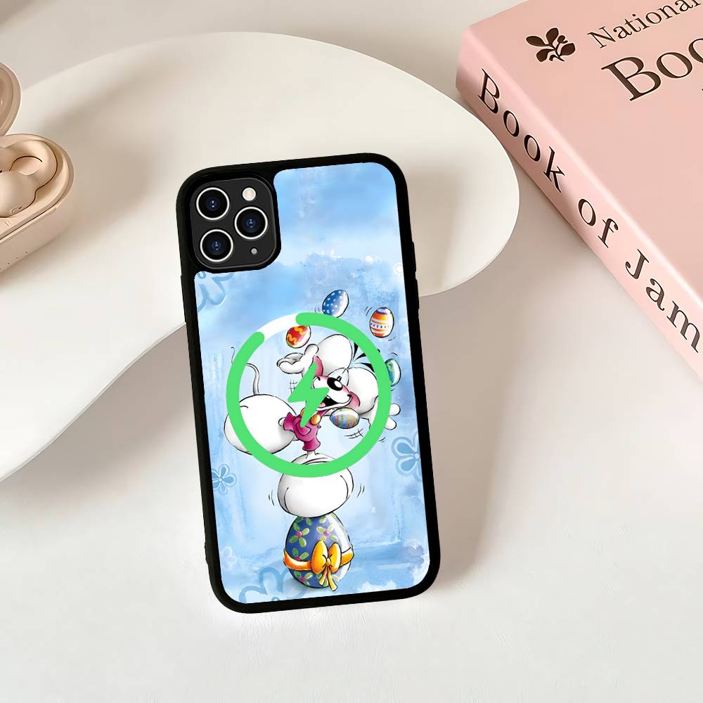 Cartoon D-Diddl Magnetic Matte Phone Case For IPhone 16 17 15 14 13 12 11 For Magsafe Wireless Charge Cover