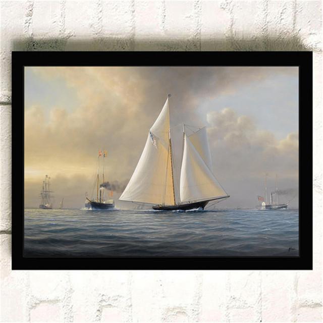Plavba lodí Retro Nordic Seascape Cestování po moři Ocean Wall Art Obrázky Plakáty Obrazy na plátně do obývacího pokoje Domácí dekorace