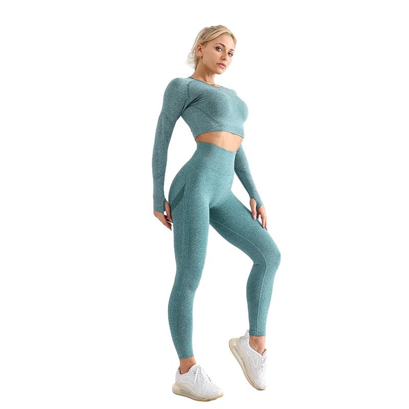 Seamless Peach Hip Sports Yoga Fitness Clothing Breathable Speed Drying Sports Fitness Yoga Set For Women
