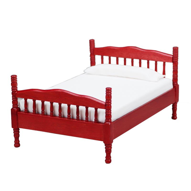 

1:12 European Style Miniature Dollhouse Bedroom Double Bed