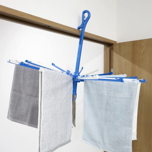 Towa Sangyo Neosul Super Catch Laundry Hanger, Holds 20 Parasols, White/Blue, Approx. 84.5 X H52cm