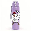1PC Muscular Chicken Cartoon Print 750ml Color Plastic Sports Water Bottle Leakproof Flip Straw Lid Suitable for Sports Office Home Use