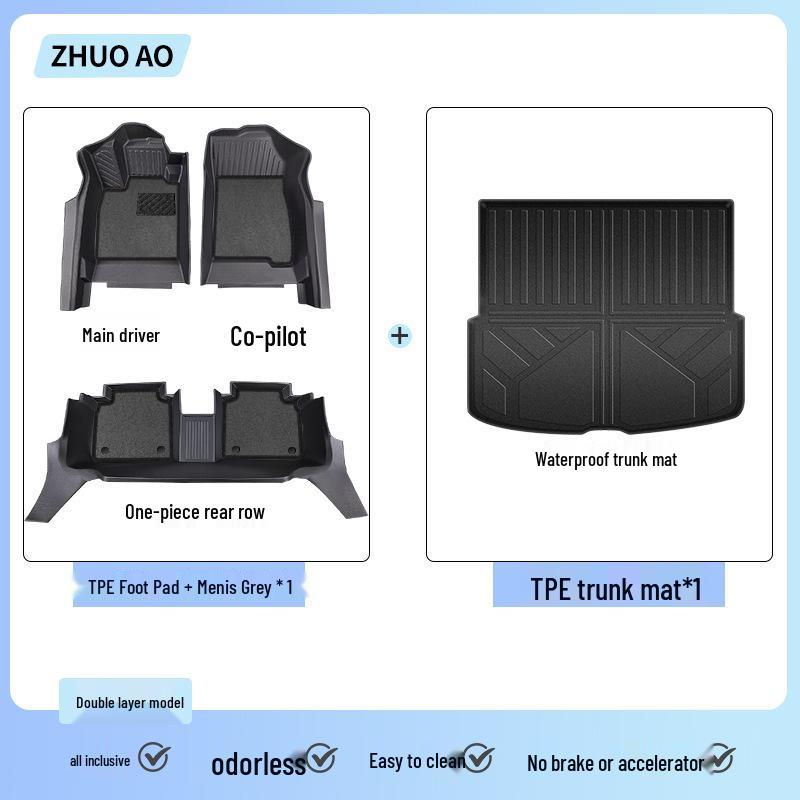 Yongjue TPE Full Coverage Floor Mats for RAV4 - Stylish Car Interior Decor