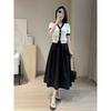 2026 Summer New Anti-Wrinkle Black Umbrella Skirt Plus Size Loose Hip-Covering Slimming Mid-Length A-Line Skirt