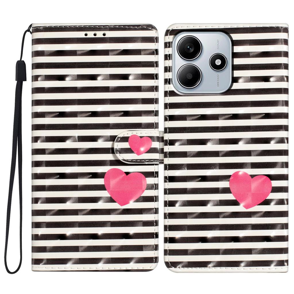 Etui dla Xiaomi Redmi Note 14 5G, Portfel ze skóry PU, Pokrowiec na telefon z nadrukiem 3D