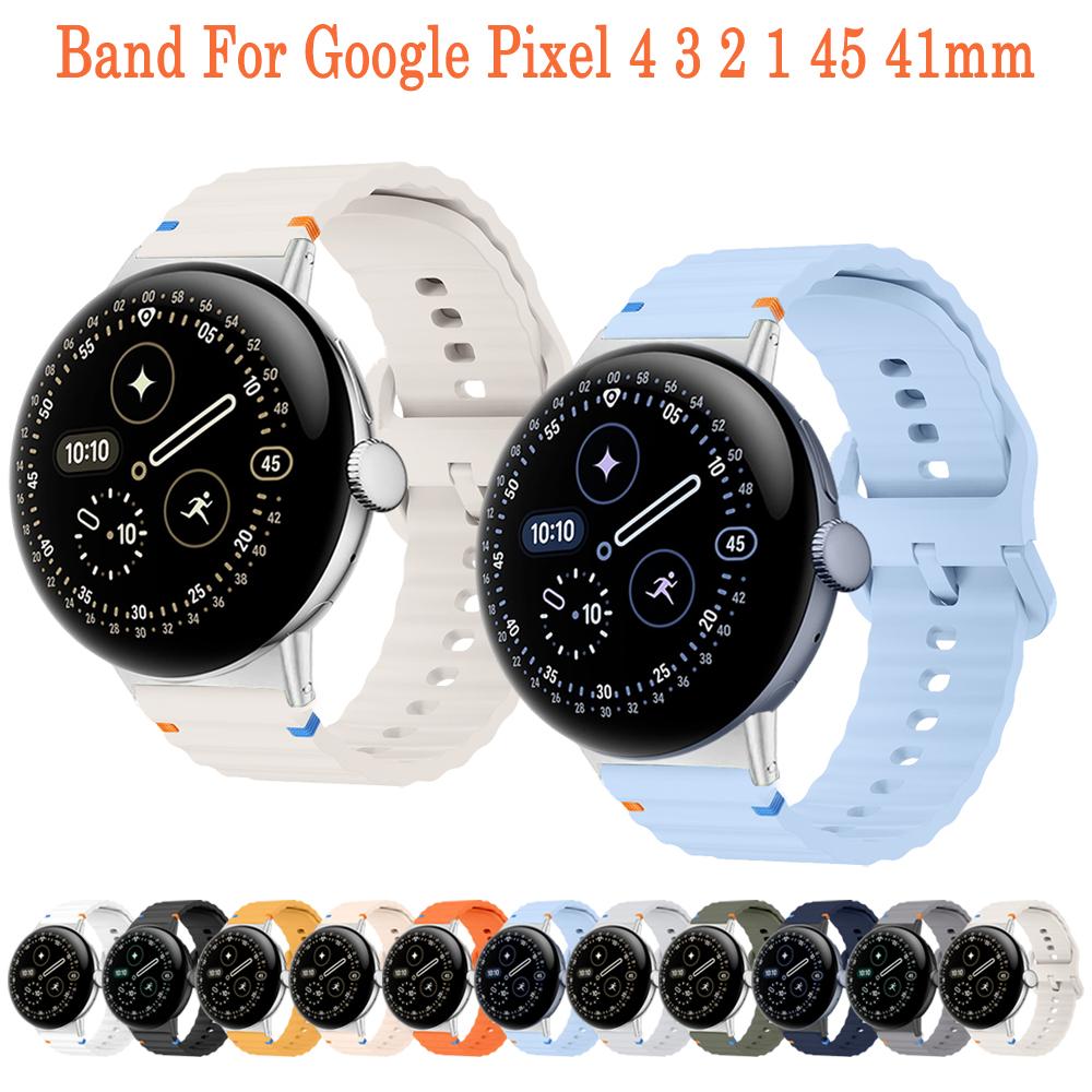 Silicone Band for Google Pixel Watch 4 3 45mm Breathable Band for Pixel Watch 4 3 2 1 41mm Sports Wristband Bracelet Accessories
