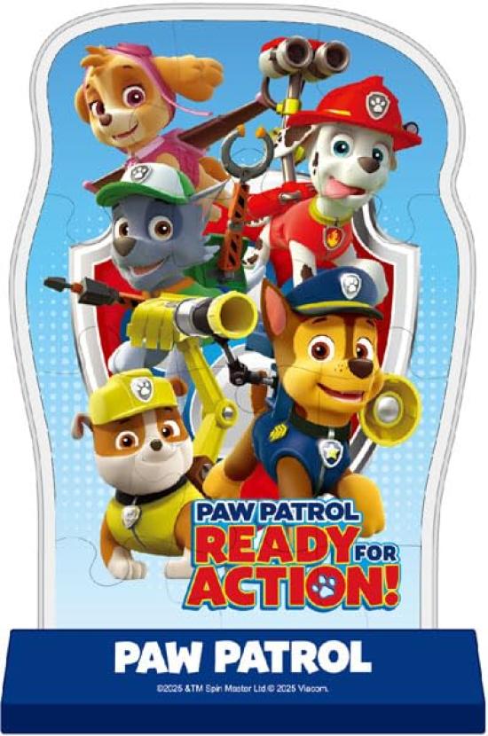 Ensky Paw Patrol Ready for Action 13.7 X 8.9 Cm Capsule Standee 12-Piece Jigsaw Puzzle CC-ST 009