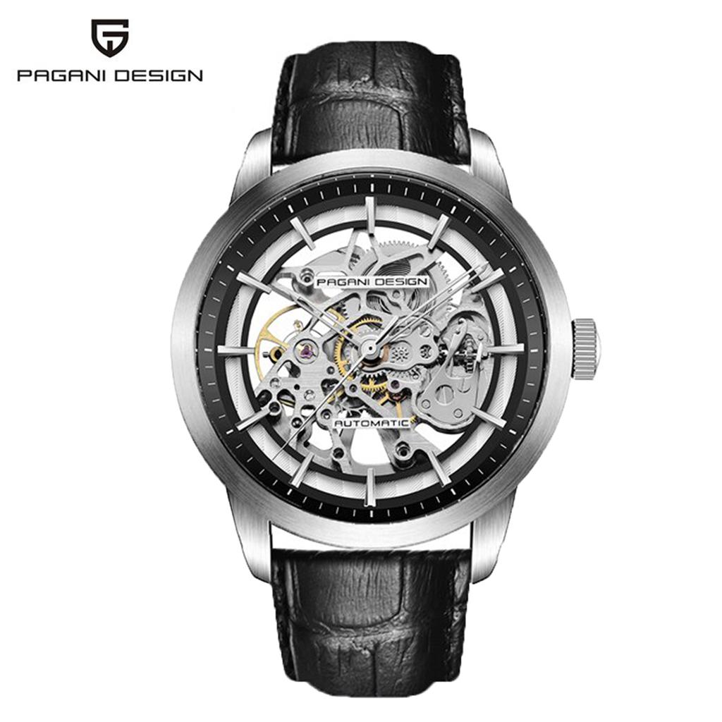 PAGANI DESIGN Marke Mode Sport Lederuhren Herren Luxus Automatisch Mechanisch Skelett Wasserdichte Uhren Relogio Masculino