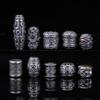 Antique-Finish Vajra Scepter Beads: Color-Preserving Silver Six-Syllable Mantra Spacer for DIY Tibetan Bracelets