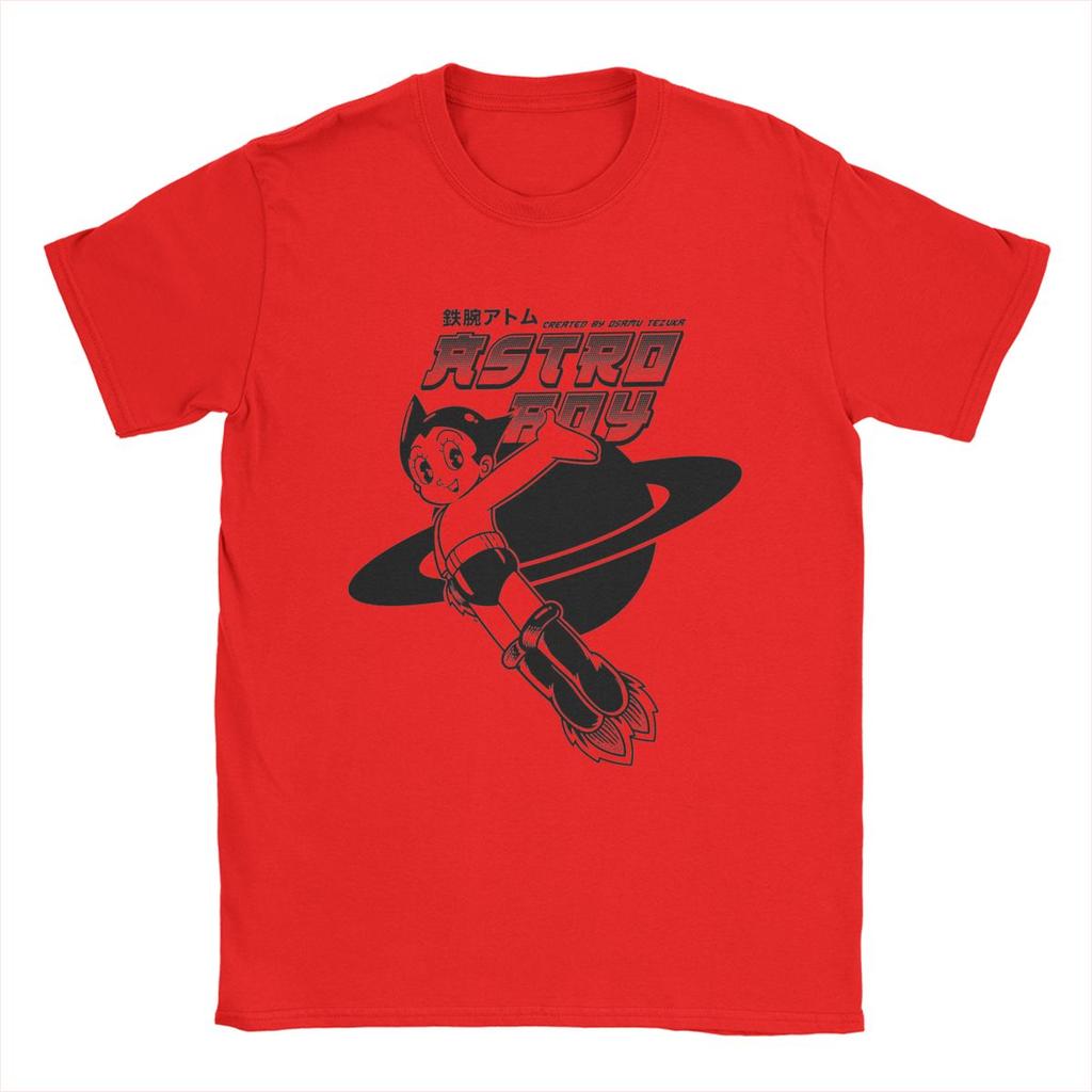 Astro Boy T Shirt Men Pure Cotton Vintage T-Shirt O Neck AstroBoy Anime Tee Shirt Short Sleeve Tops Big Size