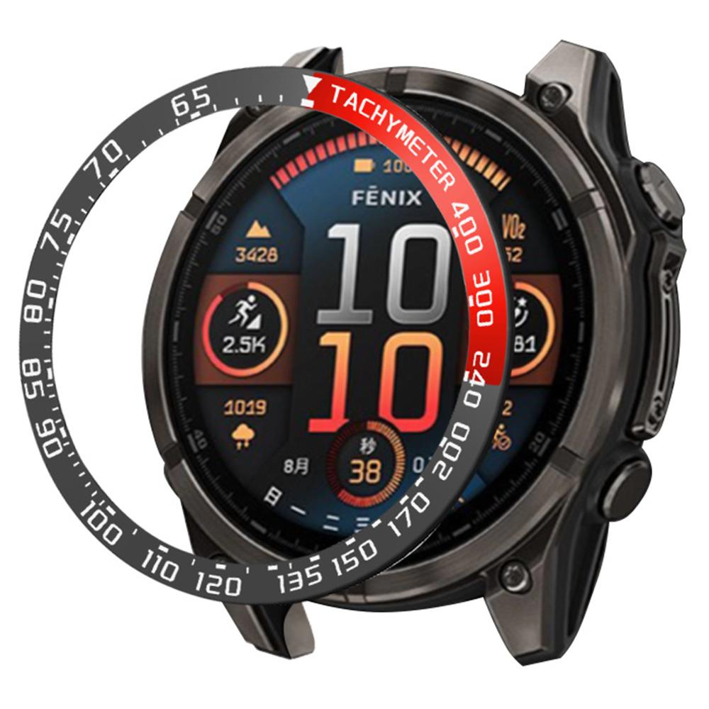For Garmin Fenix 8 51mm/Tactix 8 51mm Stainless Steel Tachymeter Bezel Smart Watch Protective Ring