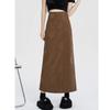 Textured Slit Skirt for Women In Autumn and Winter High Waist Slim Mid-length Straight Hip Skirt for Women In Autumn and Winter