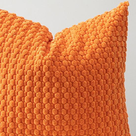 4Pcs Corduroy Throw Pillow Cover 3D Texture Plush Pillow Case Solid Color Cushion Cover