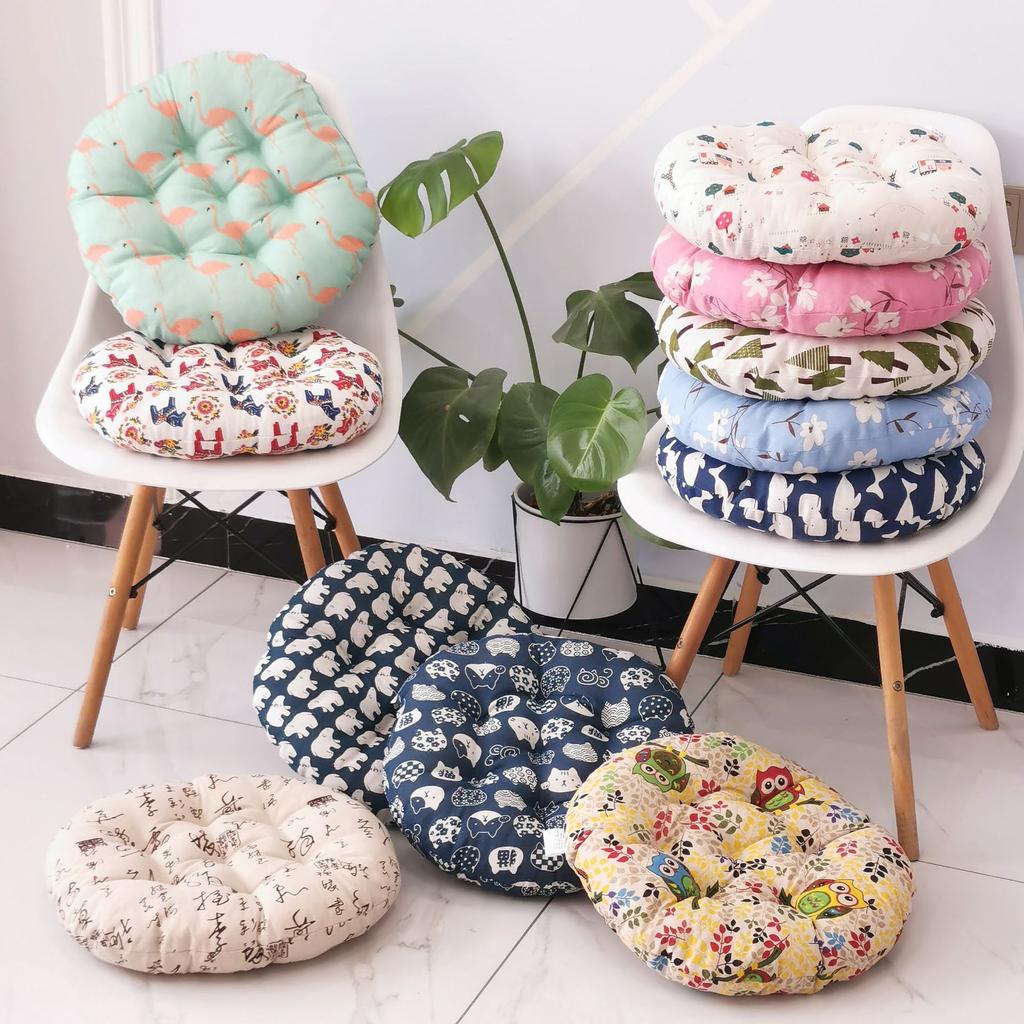 Coarse Cloth Round Style Cotton and Linen Style Seat Cushion Home Circular Cushion Japanese Style Futon Cushion Decoration