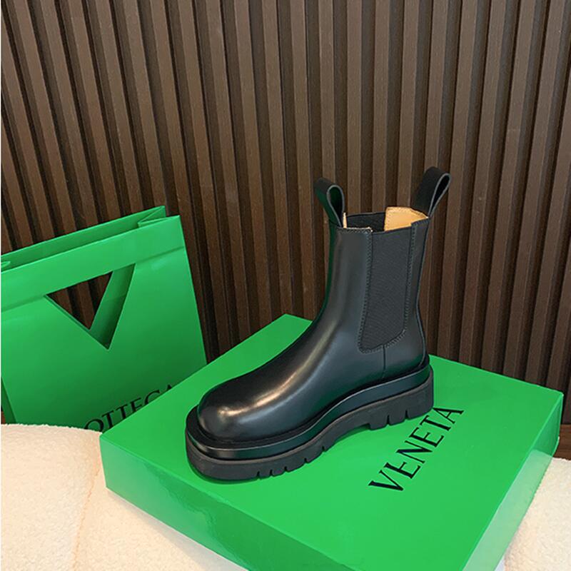 

Mona кожаные мартинсы с внутренней платформой женские маленькие британские средней высоты на сигаретной подошве челси короткие ботинки 40