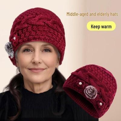 Damen Strickmütze mit Fleecefutter, Stilvoll & Warm für Mittelalte & Ältere