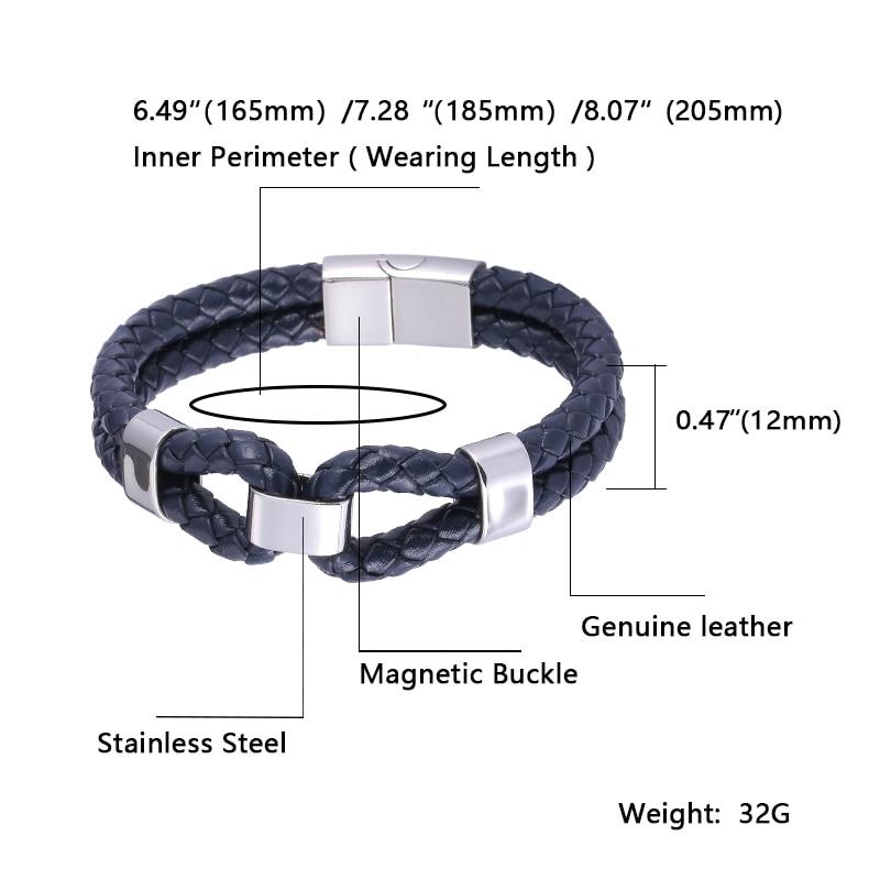 Fashion Men's Leather Bracelet Double Layer Accessories Specially Stainless Steel Multi-Color Combination Surprise Jewelry Gift