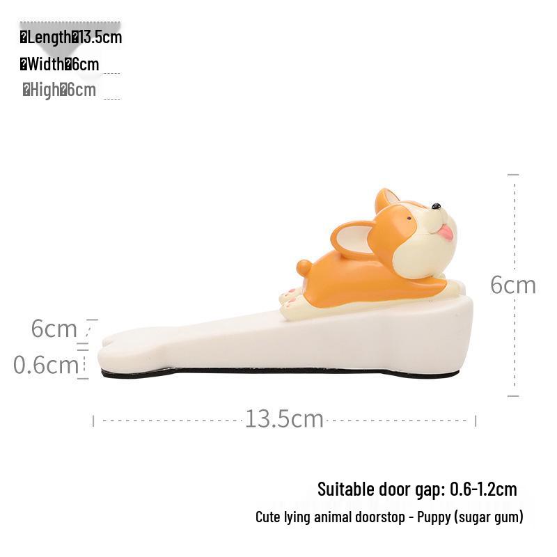 Cute Animal Resin Door Stopper: Creative Anti-Collision Door Blocker Ornament for Living Rooms