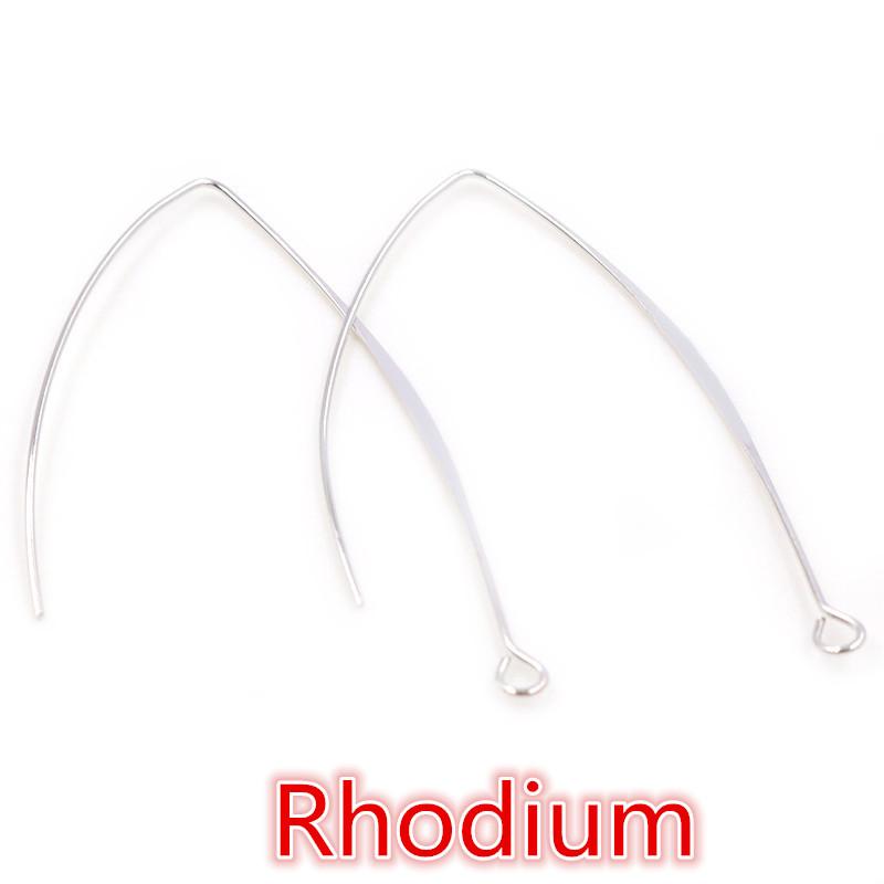 20pcs Gold Rhodium Copper 28 55mm French V-shaped Earring Hooks Findings Ear Hook Wire Settings Base Settings For Jewelry Making