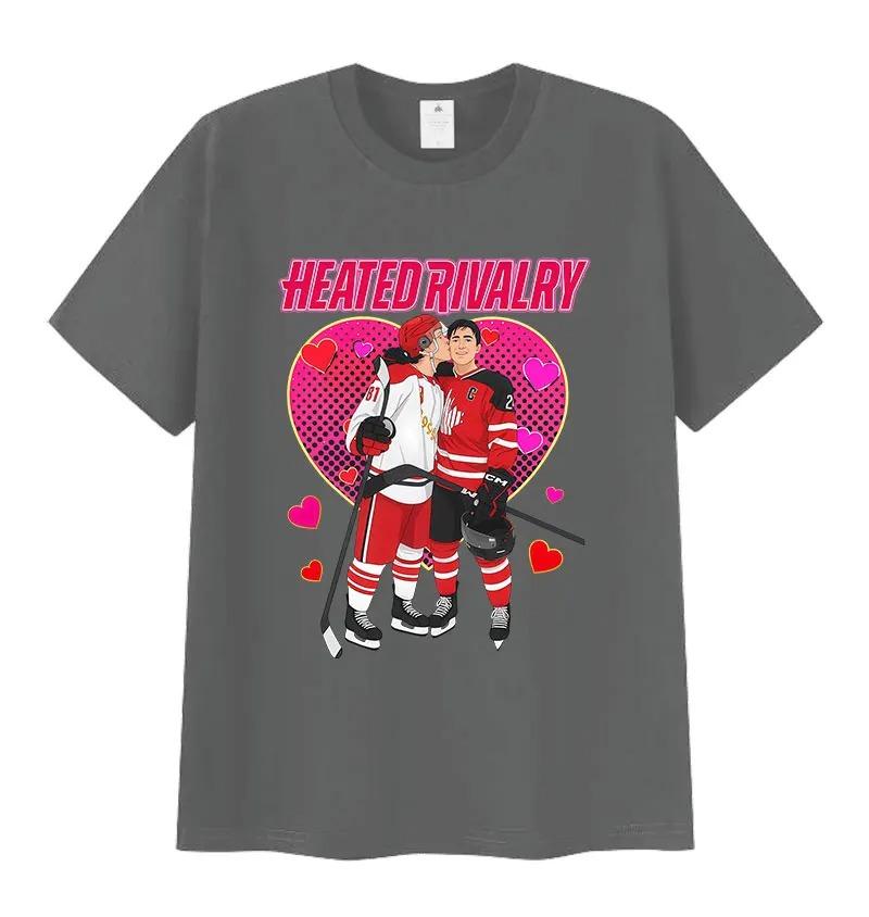 

2026 Movie Heated Rivalry Hockey Graphic T Shirt ONeck 100 Cotton Short Sleeve Tshirt Tops Couples Clothing Oversized Tshirt S