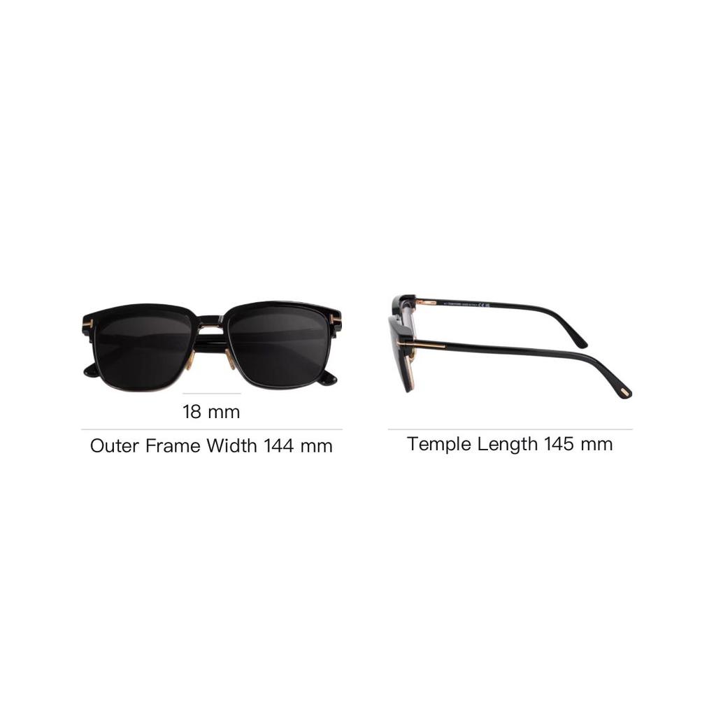TF Personality Design Square Sunglasses Unisex sunglasses Black Gold TF5683-B_001_54