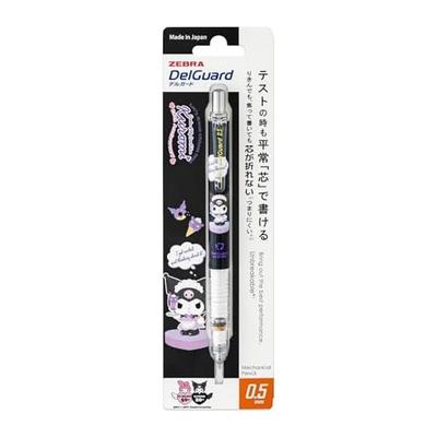Zebra DelGuard Mechanical Pencil 0.5mm Sanrio Kuromi 50th Anniversary Black Barrel 2 P-MA85-KU-BK2 - Unbreakable Lead, Prevents Lead Jamming