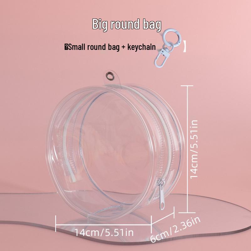 10cm Transparent Round Plush Doll Outing & Storage Bag