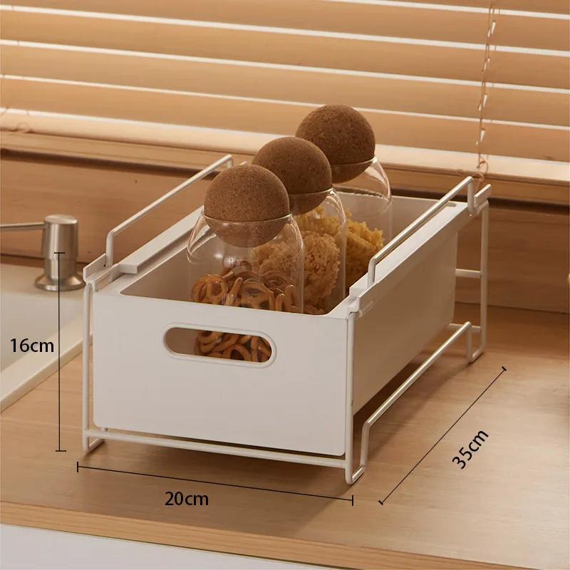 

Кухонний стелаж із висувними рейками Кухонний висувний лоток для зберігання Ящик для спецій Стелаж для зберігання Шафи Органайзер