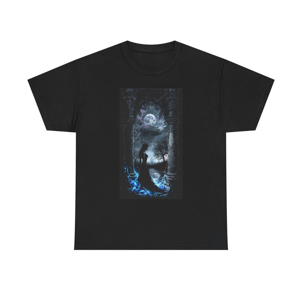 Mystical Eerie Forest Unisex Heavy Cotton Tee with Enchanting Design Graphic Tee