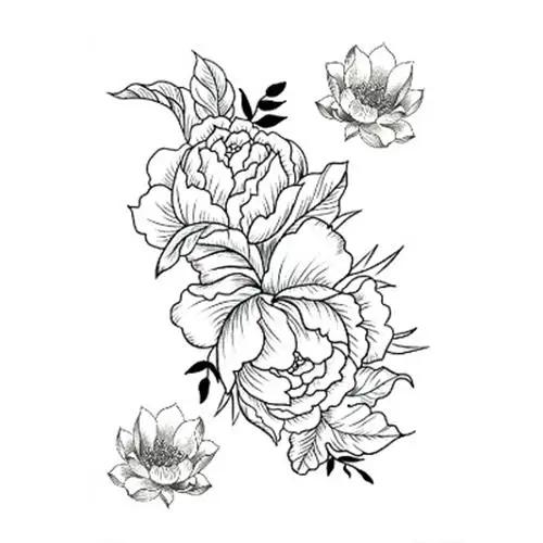 

1Pcs Temporary Tattoo Black Flower Tattoo Sleeve Water Transfer Tattoo Tattoo Cat Rose Tattoo Body Art Sexy Tattoo Couple Arm