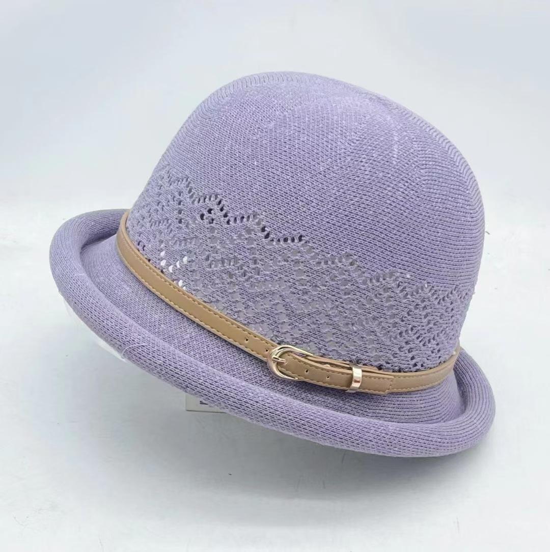 

Новая Простая и Универсальная Панама Детская Элегантная и Модная Солнечная Шляпа с Широкими Полями Дышащая Шляпа-Котелок Купольной Формы M 56-58cm светло-фиолетовый